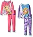 Nickelodeon Big Girls' Shimmer and Shine 4-Piece Pajama Set, Pink/Purple, 8