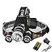 Boruit 3Pcs Led Bulbs Cree T6+2R5 Headlamp 3000LM Rechargeable White+Green Lighting Hunting Fishing Night Light Headlight 2Pcs 18650+Charger