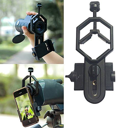 Vercas Telescope Camera Adapter Mount Cell phone Adapter Holder for Microscope Binocular Spottingscope Monocular Riflescope (Black - Cell Phone Adapter Mount)
