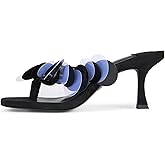 USRUNOE Kitten Heel Sandals for Women with Sequin Detailing Comfortable Slip on Open Toe Flip Flop Heel Thong Sandal Casual Summer Dressy Prom Shoes