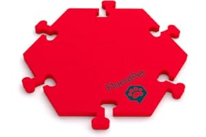 FluentPet HexTile - Red | Accessory Dog and Cat Button Learning Kits | Can Hold Up to 6 Buttons | Soft, Durable, and Non-Slip | Gift for Pet Lovers | Comes in 12 Colors