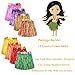 Hajoyful Grass Skirt Hawaiian Luau Hula Skirts Party Decorations Favors Supplies Grass Skirts for Kids Elastic Hibiscus Flowers Tropical Hula Skirt for Party, Birthday, Celebration 12Pack