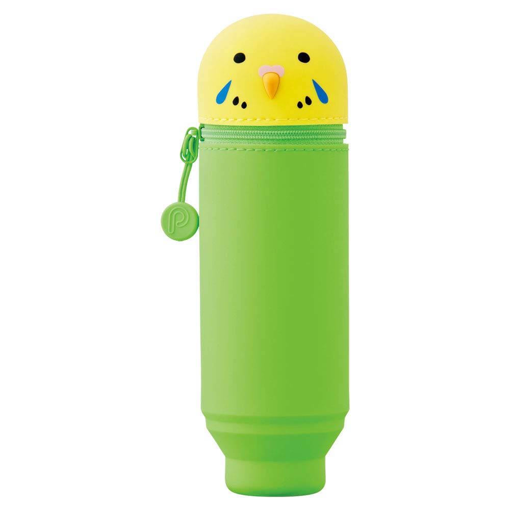 LIHITLAB Kawaii Japanese Bird Stand Up Pencil Case for School Office College, Cute School Supplies, Animal Pen Holder Pencil Pouch Holder Teen Girls, Artist Pencil Case, Parrot (A7712-9) — image 1