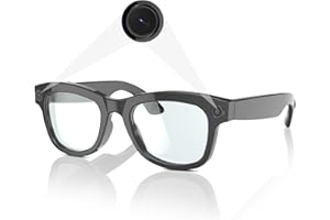 PILUYAA Smart AI Camera Glasses - 500W HD Camera, Bluetooth 5.3, Voice Control, Open-Ear Speakers, 230mAh Battery, Blue Light Protection ONLY-NO Polarized lense