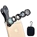 ISSIKI Electronics HD Cell Phone Camera Lens Kit for iPhone 6/ 6s Plus/ SE/ 7/ Samsung Galaxy S8/ S8+/ S7/ S7 Edge/ S6 Edge/ S5 and Other Android Smart Phone (5 in 1)