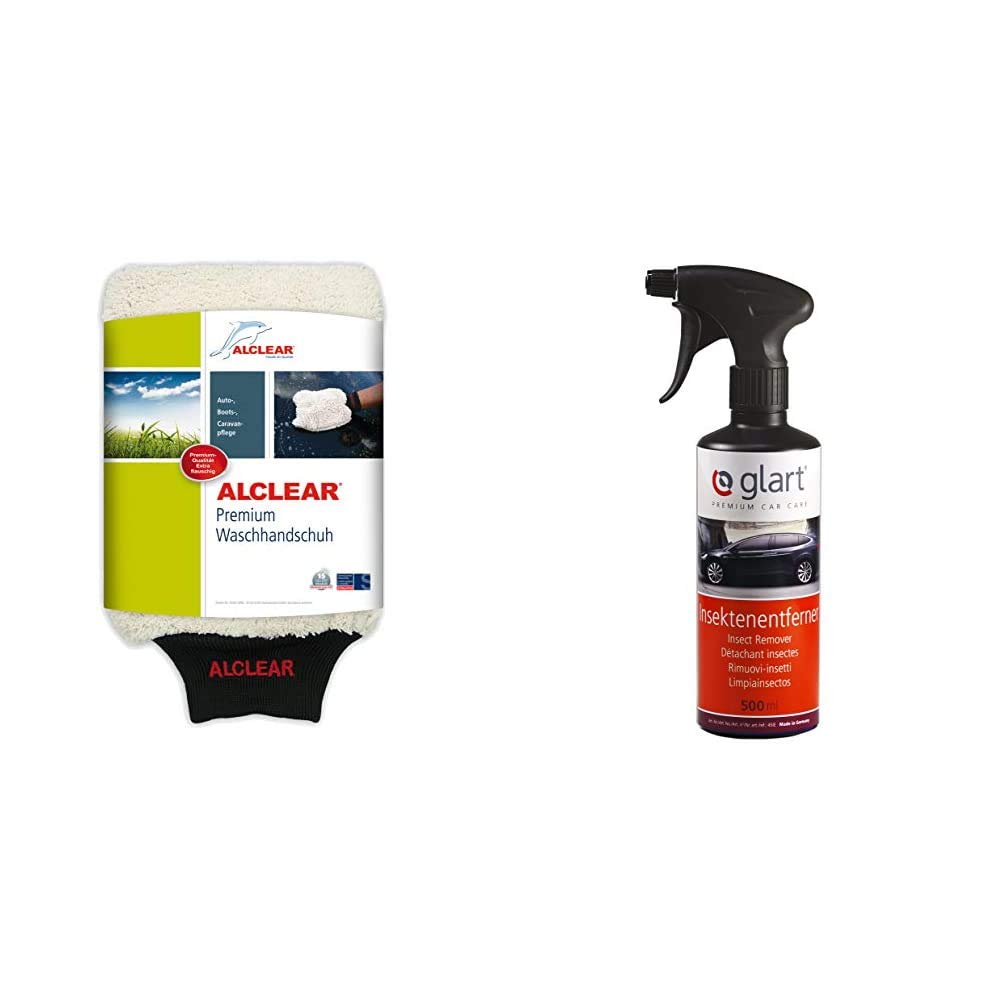 ALCLEAR microfiber glove for car wash with shampoo: better than a car wash sponge, polishing cloth or microfiber cloth; for car, motorcycle+Car Insect, Iron Fallout Remover for Paint and Windscreen