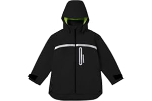 HAPPY NOCNOC Toddler Rain Jacket,Lightweight Outdoor Waterproof Raincoat for Girls & Boys with Detachable Hood for kids