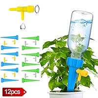 Plant Waterer, Self Watering Spikes, Plant Watering Devices With Slow Release Control Valve Switch, Automatic Vacation Drip Watering Bulbs Globes Stakes System For Indoor & Outdoor Plants (12 pack)