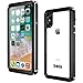 Temdan iPhone X Waterproof Case, Premium MetaI Made IP68 Waterproof Full-Body Protect Rugged Case with Built-in Screen Protector Underwater Case for iPhone X 2017 (Black/Clear) (Metal)