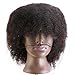 HAIREALM Afro Mannequin Head 100% Human Hair Hairdresser Training Head Manikin Cosmetology Doll Head (Table Clamp Stand Included) HI0208D