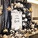 DIvine 30 Pcs 12 Inch Black White Balloons Set, Black Agate Marble Tie Dye Swirl Balloons