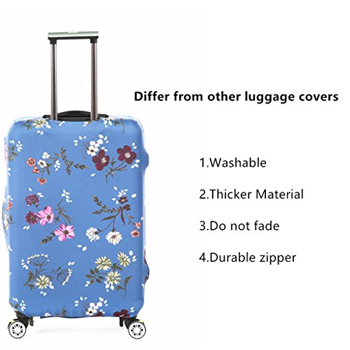 Fvstar Washable Luggage Cover Protector Spandex Suitcase Cover for Travel (M (22-24 inch Luggage), Color 26)