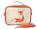 SoYoung Lunch Bag - Raw Linen, Eco-Friendly, Retro-Inspired, Leakproof, Easy to Clean - Orange Fox
