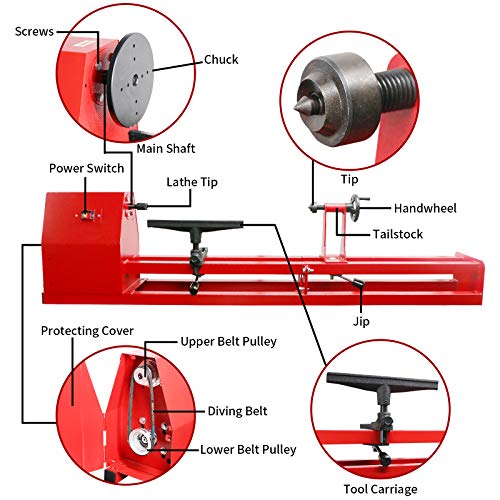 Upgraded Wood Lathe 14" x 40", Copper Wire Motor Power Wood Turning