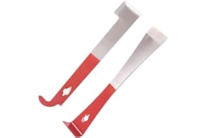ThxBees 2PCS Stainless Steel Beekeeping Hive Tools – J Hook & L Hook Frame Lifter and Scraper Set, Durable Beekeeper Equipment for Hive Maintenance