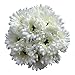 Htmeing 10 pcs Sunbeam Artificial Flower Mum Gerber Daisy Bridal Bouquet Silk Wedding Party Decoration (white)