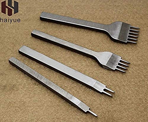 Set of four 4mm pitch simple easy hole stitches required cheap [Amaterasu one press] leather craft tools tools diamond perforation