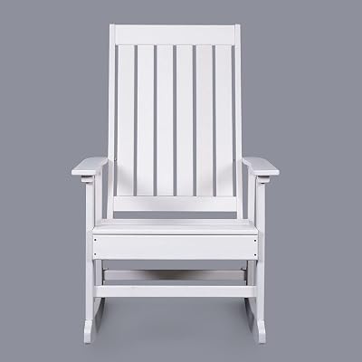 Buy Okl Outdoor Rocking Chairs All Weather Oversized Plastic Rocker Chair With Curved Seat For Garden Lawn Backyard Indoors Patio Porch Rocker 350lbs White Online In Uk B092zy2p34
