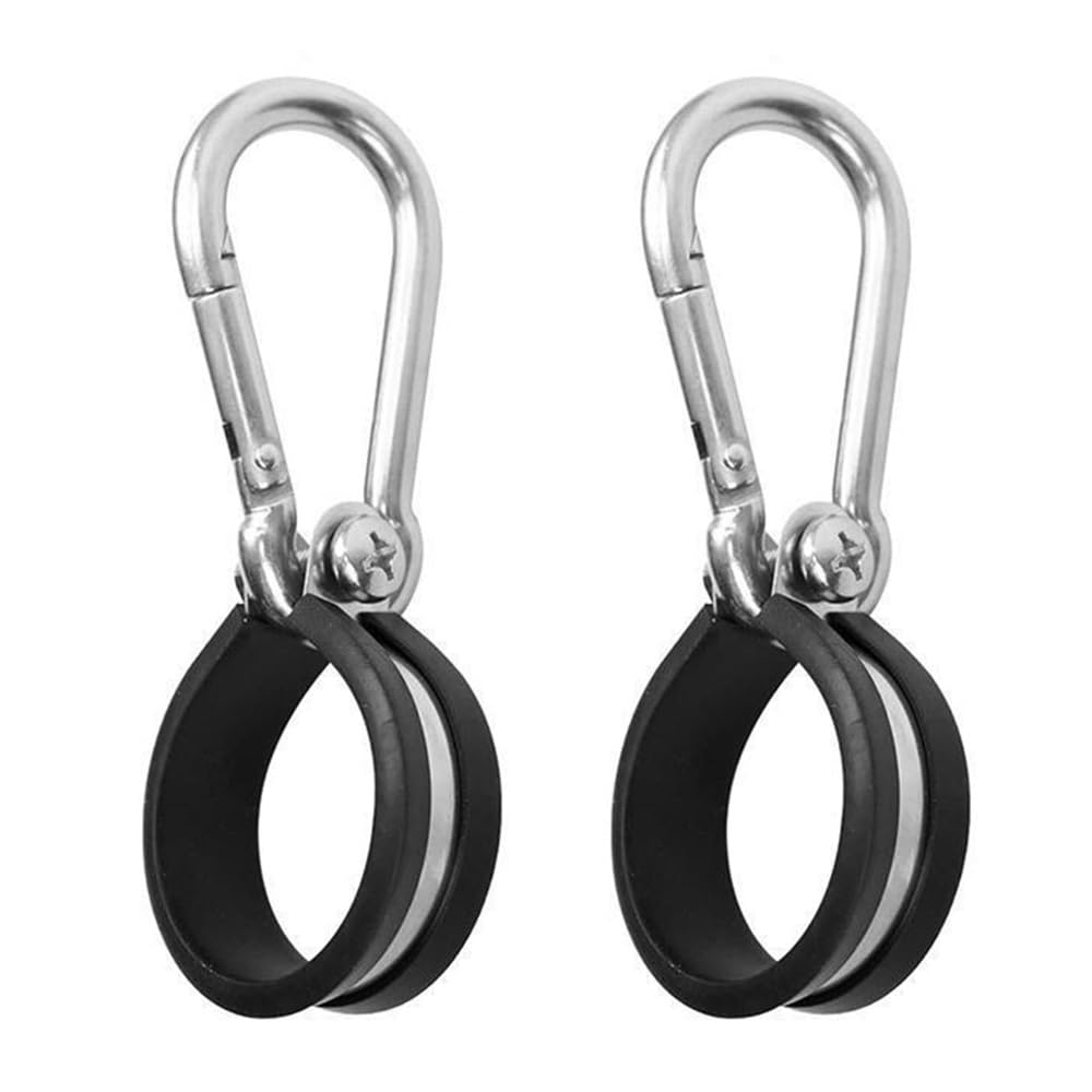 Rubber Cushioned Hose Pipe Clamps with Buckle, 2pcs Cable Wire Clips, Wire Rope Hose Hanging for Garage, Home and Workshop, 40mm Inner Diameter