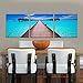 Wieco Art Blue Ocean 3 Piece Giclee Canvas Prints Wall Art Paintings for Living Room Bedroom Home Decorations Modern Stretched and Framed Seascape Artwork Grace Sea Beach Pictures Printed on Canvas