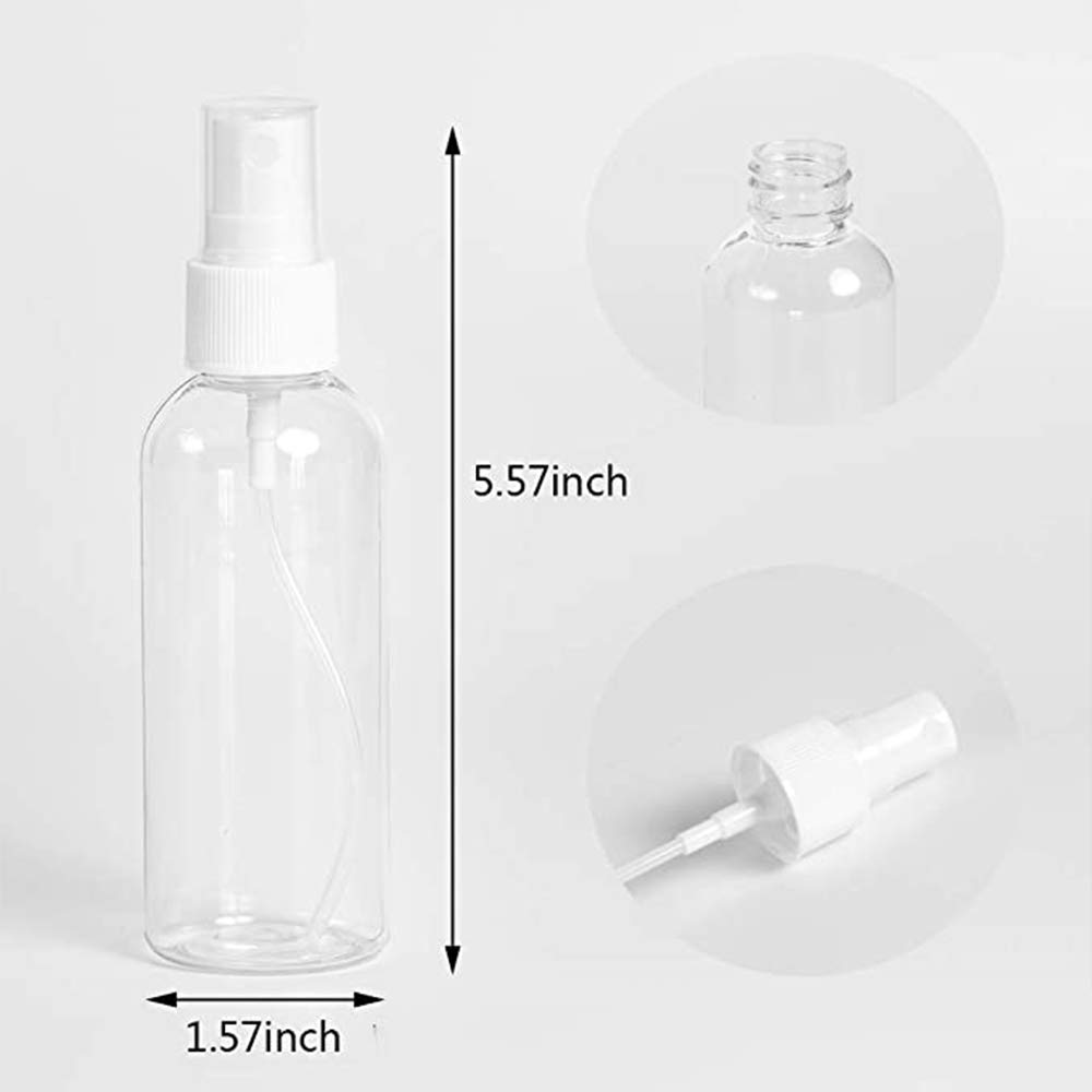 Refillable Plastic Clear Spray Bottles (200Packs), 3.4oz 100ml Refillable Fine Mist Sprayer Bottles Makeup Cosmetic Atomizers Empty Small Spray Bottle Container for Essential Oils, Travel, Perfumes : Beauty