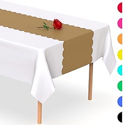 Gold Plastic Disposable Table Runner. 5 Pack 14 x