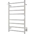 NORTTA Wall Mounted Towel Warmer 8 Bars with Plug-in and Hardwired Options 3 Working Modes Brushed Stainless Steel 21” W 34” H