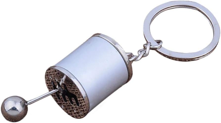 Beeria Creative Key Chain Auto Tuning Part Model Keychain Metal Gear Shift 6 Speed Gearbox Shape Key Ring Bag Car Pendant Ornaments for Women Men Souvenir Birthday Gift