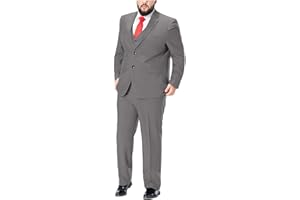 GATMSTZ Men's Formal Big Tall 3 Pieces Suit 2 Buttons Wedding Jacket Vest Pants