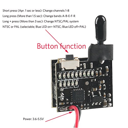 Mini FPV Camera 5.8G 25mW 40CH VTX 800TVL CMOS NTSC/PAL Video Transmitter for Micro FPV Multicopter Racing Drone Like Tiny Whoop Blade Inductrix