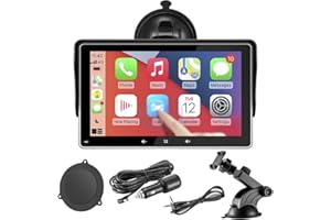 Hinine 7" HD Double Din Car Stereo, Portable Apple CarPlay Wireless Touch Screen Android Auto Automatic Multimedia Player,Car Stereo with Mirror Link/Siri/Bluetooth/Navigation