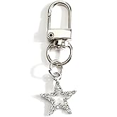 SHTALHST Star Keychain with Rhinestone Sparkling Star Night Sky Keycharm for Women Celestial Accessory Gift for Keys Bags