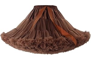 PhilaeEC Women's Elastic Chiffon Petticoat Puffy Tutu Tulle Skirt Princess Ballet Dance Pettiskirts Underskirt Multi-Layer