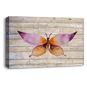 Canvas Wall Art Colorful Butterfly Painting Artwork...