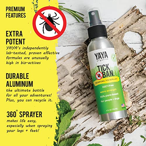 Yaya Organics Tick Ban Extra Strength Tick Repellent Made with Essential Oils and All Natural