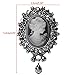 Pink-day Vintage Cameo Victorian Crystal Wedding Party Women Pendant Brooch Pin Jewelry (Silver)