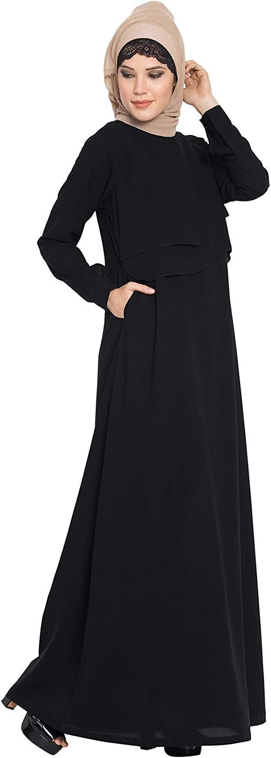 RADANYA Black Muslim Women Solid Dress Robe Islamic Slim Abaya Cocktail Longmaxi
