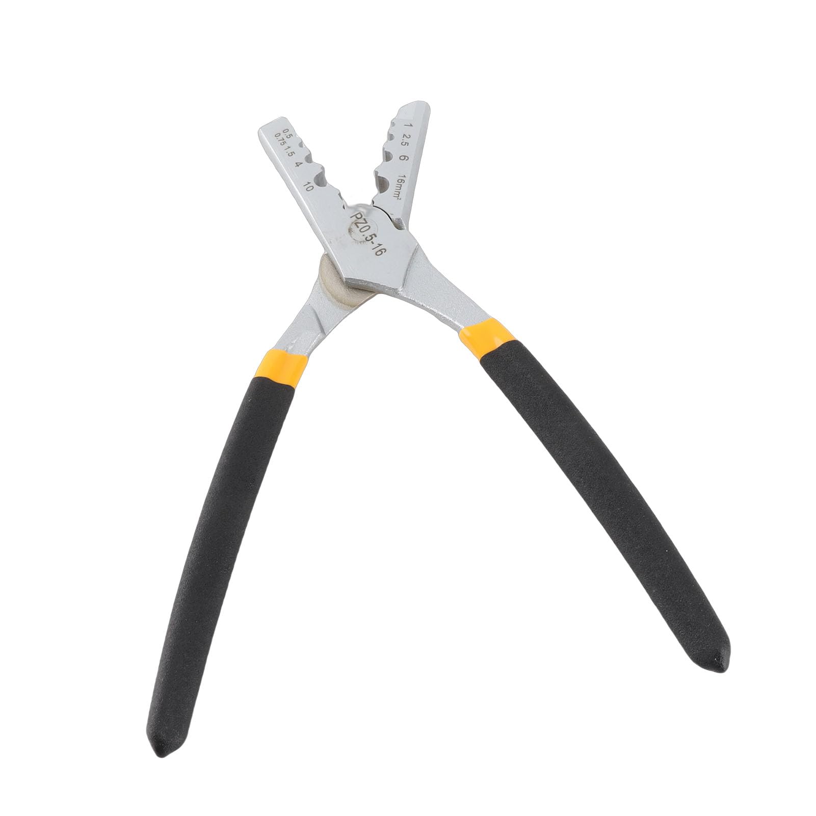 Fafeicy Yellow Crimping Pliers, PZ0.5-16, 0.5-16mm² High Carbon Steel, PVC, PP, Ergonomic Grip, High Standard Crimping Die, Precision Technology, Widely Applicable
