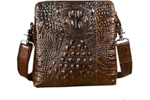 Hebetag Small Leather Sling Shoulder Bag Messenger Pack for Men Women Outdoor Travel Business