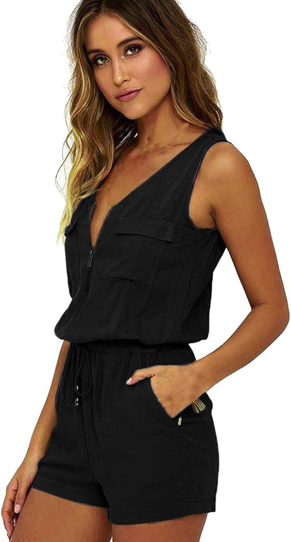 Combinaison-short Femme Manches 3/4 – Large, Transparent, Style Romper – Pour Soirée, Mariage, Chic – Noir, Blanc, Rouge