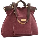 Z-joyee Women's Casual Vintage Hobo bags Canvas Shoulder Handbag Daily Purse Top Handle Tote Shopper Bags