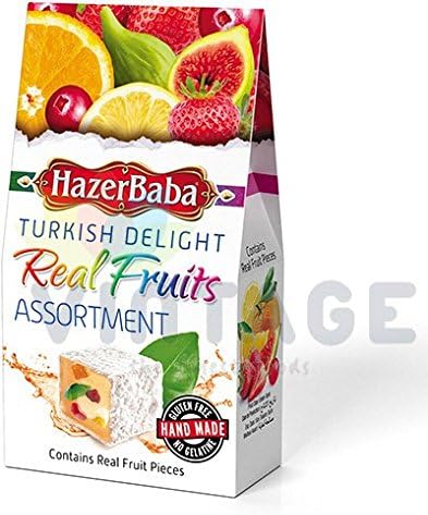 Hazerbaba Turkish Delight with Mixed Real Fruit - 3.2oz (100gr)