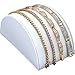 FindingKing White Leather Bracelet Half Moon Display Ramp Stand 3