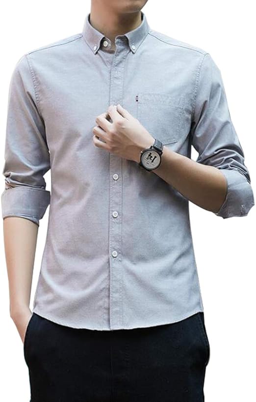 Amazon Senneak カジュアルシャツ メンズ 長袖 ポケット付き クールビジ ビジネス シャツ ボタンダウン 折り襟 無地 多色 ビジカジ シャツ 通販