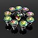 KINGSO 10pcs Colorful Crystal Glass Cupboard Wardrobe Cabinet Drawer Knob Door Pull Handle