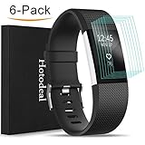 [6-PACK] Fitbit Charge 2 Screen Protector, Hotodeal Full Coverage Invisible Clear Shield, Anti-Bubble, Anti-Scratch, HD Film Guard for Fitbit Charge 2