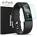 [6-PACK] For Fitbit Charge 2 Screen Protector, Hotodeal Full Coverage Invisible Clear Shield, Anti-Bubble, Anti-Scratch, HD Film Guard for Fitbit Charge 2