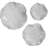 Uttermost Abella 18" W White 3-Piece Flower Ceramic Wall Art Set