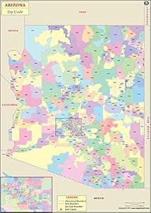 Amazon.com : Arizona Zip Code Map (36" W x 50" H) : Office Products