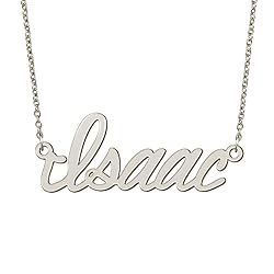 BYBWBL Isaac Name Pendant Necklace Silver Color